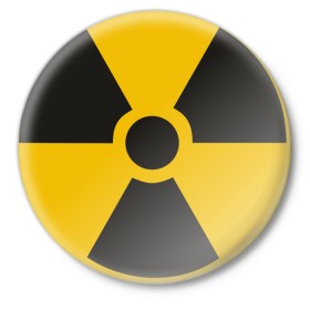 Значок с принтом Радиация в Новосибирске,  металл | круглая форма, металлическая застежка в виде булавки | Тематика изображения на принте: прикольные рисунки | радиация | радиоактивная | эмблема