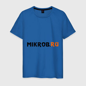 Мужская футболка хлопок с принтом Mikrob.ru в Новосибирске, 100% хлопок | прямой крой, круглый вырез горловины, длина до линии бедер, слегка спущенное плечо. | auto | mikrob.ru | авто | автомобильные | знаки | машины | микроб.ру
