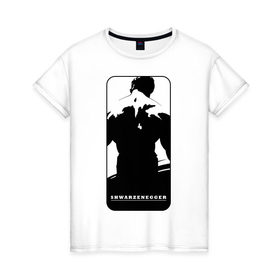 Женская футболка хлопок с принтом Shwarzenegger в Новосибирске, 100% хлопок | прямой крой, круглый вырез горловины, длина до линии бедер, слегка спущенное плечо | body building | shwarzenegger | арнольд шварцнеггер | боди билдинг | бодибтлдинг | бодтбилдер