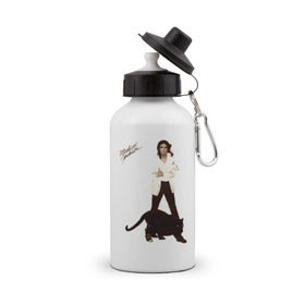 Бутылка спортивная с принтом Michael Jackson (2) в Новосибирске, металл | емкость — 500 мл, в комплекте две пластиковые крышки и карабин для крепления | jackson | michael | mj | pop | джексон | майкл | майкл джексон | поп