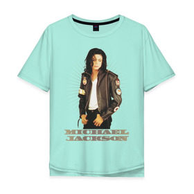 Мужская футболка хлопок Oversize с принтом Michael Jackson (4) в Новосибирске, 100% хлопок | свободный крой, круглый ворот, “спинка” длиннее передней части | Тематика изображения на принте: jackson | michael | mj | pop | джексон | майкл | майкл джексон | поп