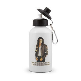Бутылка спортивная с принтом Michael Jackson (4) в Новосибирске, металл | емкость — 500 мл, в комплекте две пластиковые крышки и карабин для крепления | jackson | michael | mj | pop | джексон | майкл | майкл джексон | поп
