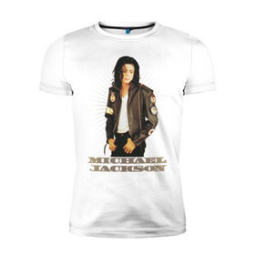 Мужская футболка премиум с принтом Michael Jackson (4) в Новосибирске, 92% хлопок, 8% лайкра | приталенный силуэт, круглый вырез ворота, длина до линии бедра, короткий рукав | jackson | michael | mj | pop | джексон | майкл | майкл джексон | поп