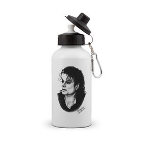Бутылка спортивная с принтом Michael Jackson (6) в Новосибирске, металл | емкость — 500 мл, в комплекте две пластиковые крышки и карабин для крепления | jackson | michael | pop | джексон | майкл | майкл джексон | поп