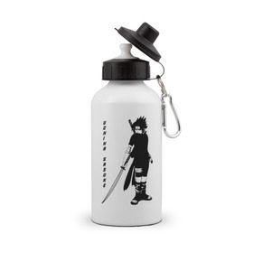 Бутылка спортивная с принтом Uchiha Sasuke в Новосибирске, металл | емкость — 500 мл, в комплекте две пластиковые крышки и карабин для крепления | anime | sasuke | аниме