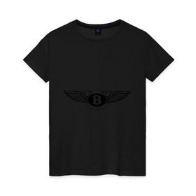 Женская футболка хлопок с принтом Bentley в Новосибирске, 100% хлопок | прямой крой, круглый вырез горловины, длина до линии бедер, слегка спущенное плечо | bentley | авто | авто2012 | автобренды | автомобиль | бентли | машинки | машины | тачки