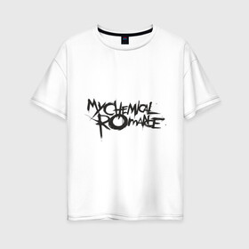 Женская футболка хлопок Oversize с принтом My chemical romance в Новосибирске, 100% хлопок | свободный крой, круглый ворот, спущенный рукав, длина до линии бедер
 | heavy metal | metal | pank | punk | rock | trash metal | квартет | метал | панк | рок | рок группа | рок группы | трэш метал | хеви метал