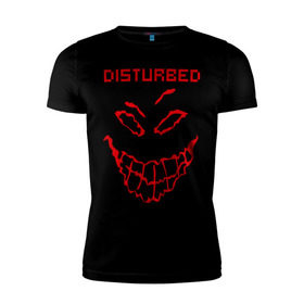 Мужская футболка премиум с принтом Disturbed в Новосибирске, 92% хлопок, 8% лайкра | приталенный силуэт, круглый вырез ворота, длина до линии бедра, короткий рукав | disturbed