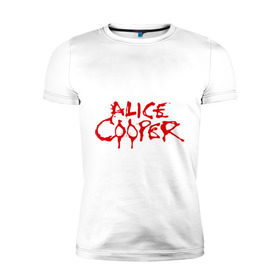 Мужская футболка премиум с принтом Alice Cooper в Новосибирске, 92% хлопок, 8% лайкра | приталенный силуэт, круглый вырез ворота, длина до линии бедра, короткий рукав | Тематика изображения на принте: alice cooper | metal | rock | логотип | метал | музыка | музыкант | рок | рок музыка | элис купер