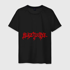 Мужская футболка хлопок с принтом Alice Cooper (2) в Новосибирске, 100% хлопок | прямой крой, круглый вырез горловины, длина до линии бедер, слегка спущенное плечо. | alice cooper | metal | rock | логотип | метал | музыка | музыкант | рок | рок музыка | элис купер