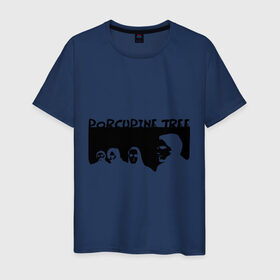 Мужская футболка хлопок с принтом Porcupine Tree в Новосибирске, 100% хлопок | прямой крой, круглый вырез горловины, длина до линии бедер, слегка спущенное плечо. | metal | porcupine tree | rock | логотип | метал | музыка | рок | рок группа | рок группы