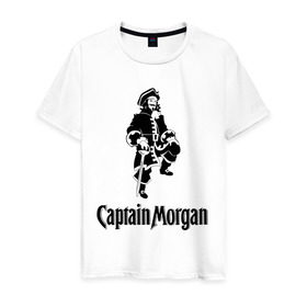 Мужская футболка хлопок с принтом Capitan Morgan в Новосибирске, 100% хлопок | прямой крой, круглый вырез горловины, длина до линии бедер, слегка спущенное плечо. | capitan morgan | бар | бармен | капитан морган
