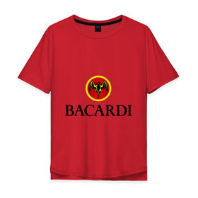 Мужская футболка хлопок Oversize с принтом Bacardi в Новосибирске, 100% хлопок | свободный крой, круглый ворот, “спинка” длиннее передней части | Тематика изображения на принте: bacardi | бакарди | бар | бармен | ром