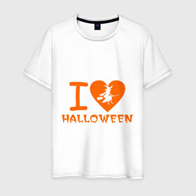 Мужская футболка хлопок с принтом I Love Halloween в Новосибирске, 100% хлопок | прямой крой, круглый вырез горловины, длина до линии бедер, слегка спущенное плечо. | hallowen | hallowin | halovin | halowen | halowin | helloveen | helloven | hellovin | heloven | helovin | i lov | ведьма | день всех святых | колдунья | метла | халлоуин | халлувин | халоуин | халувин | хелловин | хеллоуин | хелоуин | хелувин