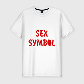 Мужская футболка премиум с принтом Sex symbol в Новосибирске, 92% хлопок, 8% лайкра | приталенный силуэт, круглый вырез ворота, длина до линии бедра, короткий рукав | 