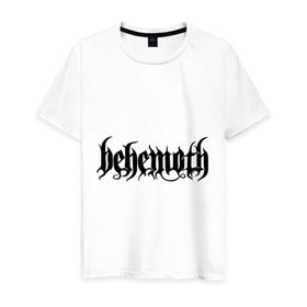 Мужская футболка хлопок с принтом Behemoth в Новосибирске, 100% хлопок | прямой крой, круглый вырез горловины, длина до линии бедер, слегка спущенное плечо. | behemoth | metal | группы | логотипы | метал | польша | рок