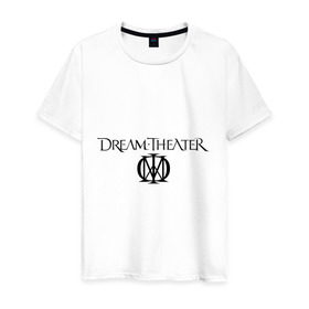 Мужская футболка хлопок с принтом Dream Theater в Новосибирске, 100% хлопок | прямой крой, круглый вырез горловины, длина до линии бедер, слегка спущенное плечо. | heavy metal | metal | rock | trash metal | квартет | метал | рок | рок группа | рок группы | трэш метал | хеви метал