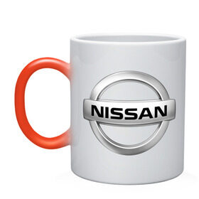 Кружка хамелеон с принтом Nissan в Новосибирске, керамика | меняет цвет при нагревании, емкость 330 мл | nisan | nissan | авто | автобренды | автомобиль | машинки | машины | нисан | ниссан | ниссанчик | тачки
