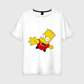Женская футболка хлопок Oversize с принтом Simpsons (8) в Новосибирске, 100% хлопок | свободный крой, круглый ворот, спущенный рукав, длина до линии бедер
 | гомер