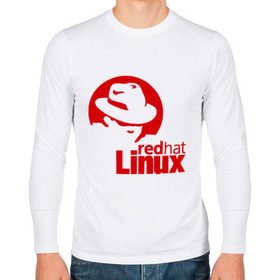 Мужской лонгслив хлопок с принтом Linux - Redhart в Новосибирске, 100% хлопок |  | linux | redhart | админу | дистрибутив | красная шляпа | линукс