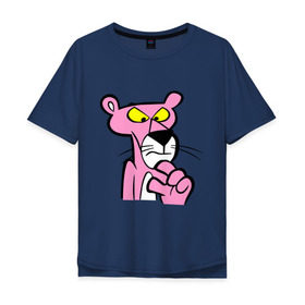 Мужская футболка хлопок Oversize с принтом Розовая пантера (3) в Новосибирске, 100% хлопок | свободный крой, круглый ворот, “спинка” длиннее передней части | pink panther | розовая пантера