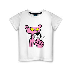 Детская футболка хлопок с принтом Розовая пантера (3) в Новосибирске, 100% хлопок | круглый вырез горловины, полуприлегающий силуэт, длина до линии бедер | pink panther | розовая пантера