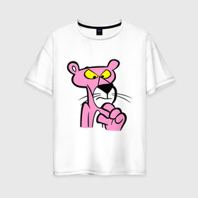 Женская футболка хлопок Oversize с принтом Розовая пантера (3) в Новосибирске, 100% хлопок | свободный крой, круглый ворот, спущенный рукав, длина до линии бедер
 | pink panther | розовая пантера