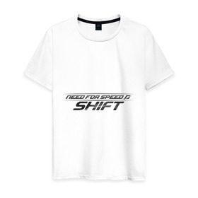 Мужская футболка хлопок с принтом Need for speed: SHIFT в Новосибирске, 100% хлопок | прямой крой, круглый вырез горловины, длина до линии бедер, слегка спущенное плечо. | Тематика изображения на принте: need for speed | nfs | shift | гонки | нфс