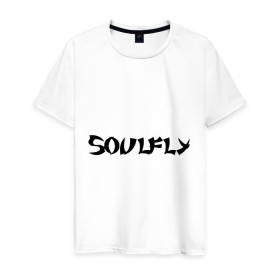 Мужская футболка хлопок с принтом Soulfly в Новосибирске, 100% хлопок | прямой крой, круглый вырез горловины, длина до линии бедер, слегка спущенное плечо. | Тематика изображения на принте: soulfly | панк | рок | соулфлай