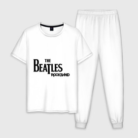 Мужская пижама хлопок с принтом The Beatles (2) в Новосибирске, 100% хлопок | брюки и футболка прямого кроя, без карманов, на брюках мягкая резинка на поясе и по низу штанин
 | 60s | 60е | beatles | битлз | битлс | битлы | леннон | ленон | макартни | ретро