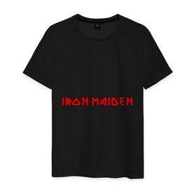 Мужская футболка хлопок с принтом Iron Maiden в Новосибирске, 100% хлопок | прямой крой, круглый вырез горловины, длина до линии бедер, слегка спущенное плечо. | iron maiden | айрон майден | панк | рок | символика iron maiden