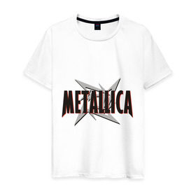 Мужская футболка хлопок с принтом Металлика в Новосибирске, 100% хлопок | прямой крой, круглый вырез горловины, длина до линии бедер, слегка спущенное плечо. | heavy metal | metal | metalica | metallica | metallika | rock | trash metal | альтернатива | квартет | лица | метал | металика | рок | рок группа | рок группы | трэш метал | хеви метал