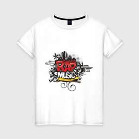Женская футболка хлопок с принтом gangsta rap music в Новосибирске, 100% хлопок | прямой крой, круглый вырез горловины, длина до линии бедер, слегка спущенное плечо | gangsta | gansta | hip | hip hop | hop | music | rap | графити | граффити | рэп | рэпчина | хип | хип хоп | хипхоп | хоп
