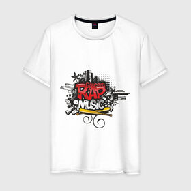 Мужская футболка хлопок с принтом gangsta rap music в Новосибирске, 100% хлопок | прямой крой, круглый вырез горловины, длина до линии бедер, слегка спущенное плечо. | gangsta | gansta | hip | hip hop | hop | music | rap | графити | граффити | рэп | рэпчина | хип | хип хоп | хипхоп | хоп