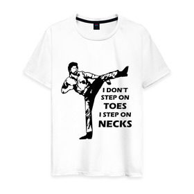 Мужская футболка хлопок с принтом Чак Норрис в Новосибирске, 100% хлопок | прямой крой, круглый вырез горловины, длина до линии бедер, слегка спущенное плечо. | chuck norris | чак норрис