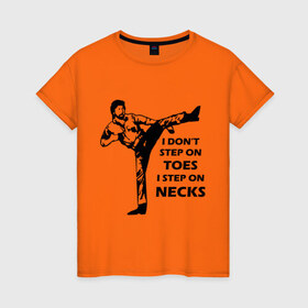 Женская футболка хлопок с принтом Чак Норрис в Новосибирске, 100% хлопок | прямой крой, круглый вырез горловины, длина до линии бедер, слегка спущенное плечо | chuck norris | чак норрис