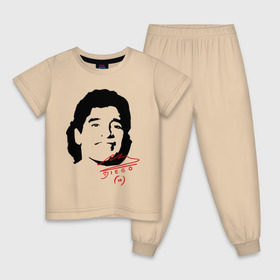 Детская пижама хлопок с принтом Diego Maradona в Новосибирске, 100% хлопок |  брюки и футболка прямого кроя, без карманов, на брюках мягкая резинка на поясе и по низу штанин
 | diego maradona | footballplayer | аргентина | диего марадона | сборная аргентины