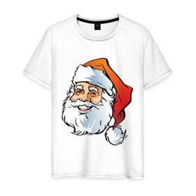 Мужская футболка хлопок с принтом Дед Мороз в Новосибирске, 100% хлопок | прямой крой, круглый вырез горловины, длина до линии бедер, слегка спущенное плечо. | дед | дед  отморозок | дед мороз | нг | новый год | отморозок