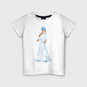 Детская футболка хлопок с принтом Снегурочка с кокардой в Новосибирске, 100% хлопок | круглый вырез горловины, полуприлегающий силуэт, длина до линии бедер | нг | новый год | снегурка | снегурочка
