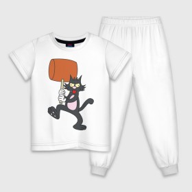 Детская пижама хлопок с принтом Itchy в Новосибирске, 100% хлопок |  брюки и футболка прямого кроя, без карманов, на брюках мягкая резинка на поясе и по низу штанин
 | simpsons | симпсоны | симсоны