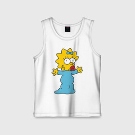 Детская майка хлопок с принтом Maggie Simpson в Новосибирске,  |  | гомер