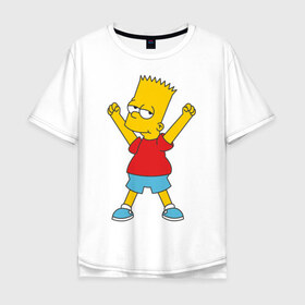 Мужская футболка хлопок Oversize с принтом Bart Simpson (2) в Новосибирске, 100% хлопок | свободный крой, круглый ворот, “спинка” длиннее передней части | simpsons | барт | барт симпсон | симсоны | симспоны