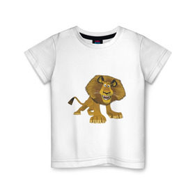 Детская футболка хлопок с принтом Мадагаскар (6) в Новосибирске, 100% хлопок | круглый вырез горловины, полуприлегающий силуэт, длина до линии бедер | madagascar | лев | мадагаскар