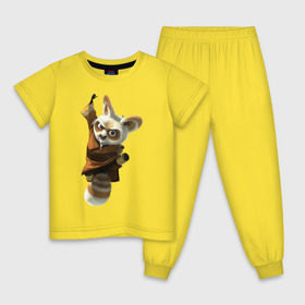 Детская пижама хлопок с принтом Кунг фу Панда (11) в Новосибирске, 100% хлопок |  брюки и футболка прямого кроя, без карманов, на брюках мягкая резинка на поясе и по низу штанин
 | Тематика изображения на принте: kung fu panda | panda | кунг фу | кунг фу панда