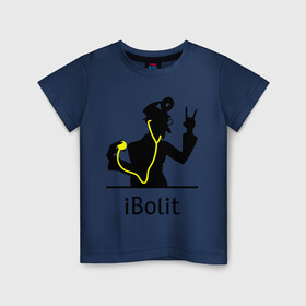 Детская футболка хлопок с принтом iBolit в Новосибирске, 100% хлопок | круглый вырез горловины, полуприлегающий силуэт, длина до линии бедер | Тематика изображения на принте: apple | ibolit | mac | айболит | мак