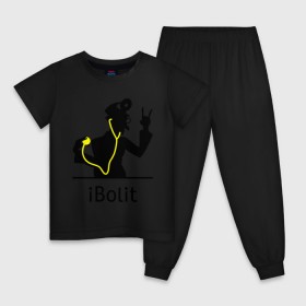 Детская пижама хлопок с принтом iBolit в Новосибирске, 100% хлопок |  брюки и футболка прямого кроя, без карманов, на брюках мягкая резинка на поясе и по низу штанин
 | apple | ibolit | mac | айболит | мак
