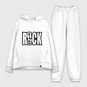 Женский костюм хлопок Oversize с принтом Rock Logo в Новосибирске,  |  | гитара