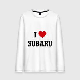 Мужской лонгслив хлопок с принтом I love Subaru в Новосибирске, 100% хлопок |  | auto | i love subaru | subaru | авто | автомобильные | машины | субарик | субару | тачки