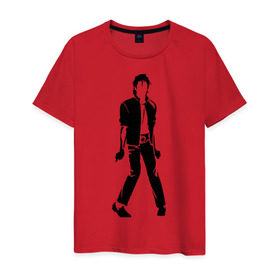 Мужская футболка хлопок с принтом Майкл Джексон (9) в Новосибирске, 100% хлопок | прямой крой, круглый вырез горловины, длина до линии бедер, слегка спущенное плечо. | michael jackson | зщз | король | майкл джексон | поп