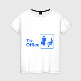 Женская футболка хлопок с принтом The office в Новосибирске, 100% хлопок | прямой крой, круглый вырез горловины, длина до линии бедер, слегка спущенное плечо | office | the office | the ofice | офис